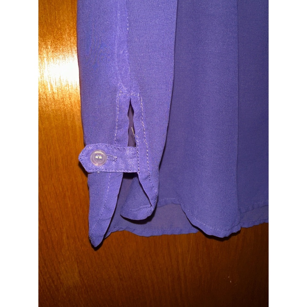 Fred‎ David M Sheer Purple Ombre Breezy Sleeveless Button Up Tank Top - Picture 2 of 5